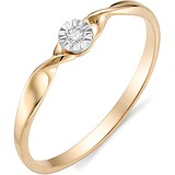 Золотое кольцо с бриллиантом, 1555820