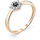 Женское золотое кольцо с бриллиантами и сапфиром, 1604204