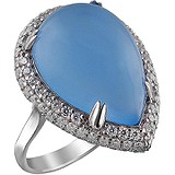 Женское серебряное кольцо с куб. циркониями и агатом, 1618796