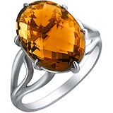 Женское серебряное кольцо с раухтопазом, 1672556