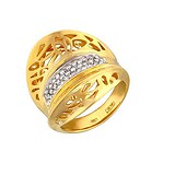 Жіноча золота каблучка з діамантами, 1674860