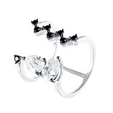 Женское серебряное кольцо с куб. циркониями, 1676140