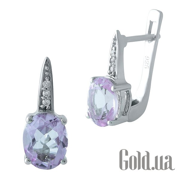 

Серьги Fresh Jewelry, Серебряные серьги с аметистами и куб. циркониями