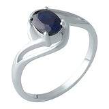 Женское серебряное кольцо с сапфиром (2000495), фотографии