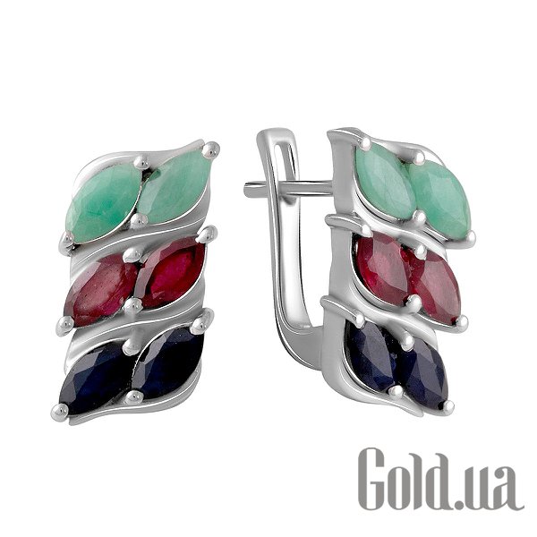 

Серьги Fresh Jewelry, Серебряные серьги с сапфирами, рубинами и изумрудами