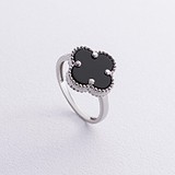 Женское серебряное кольцо с ониксом (onx112772), фотографии