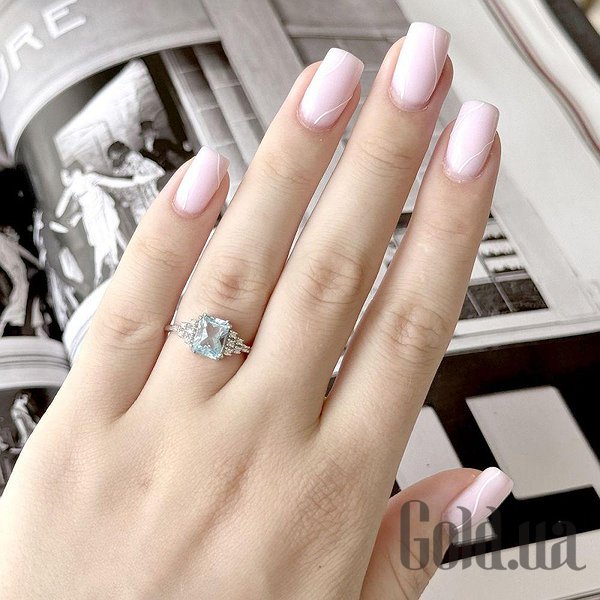 Каблучка Fresh Jewelry Жіноча срібна каблучка з куб. цирконіями та топазом, 17.5