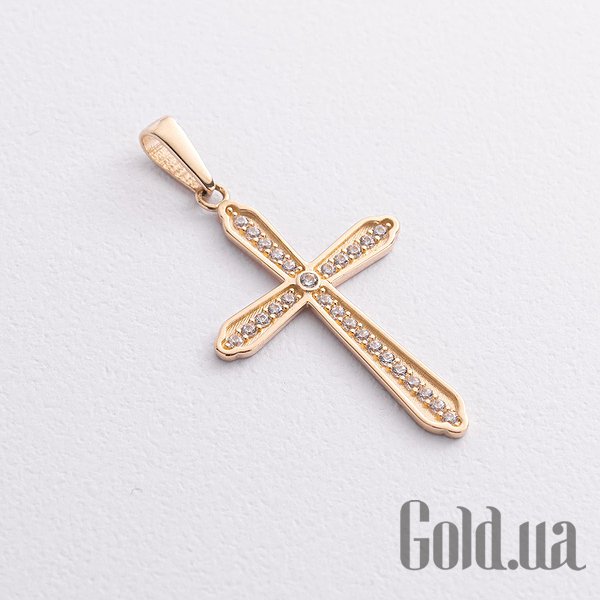 

Кулон-крестик Украина, Золотой кулон с куб. циркониями