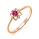 Женское золотое кольцо с бриллиантами и рубином, 1513837