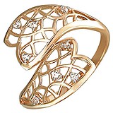 Женское золотое кольцо с куб. циркониями, 1612397