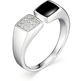 Женское серебряное кольцо с куб. циркониями и эмалью, 1646701
