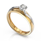 Золотое кольцо с бриллиантом, 1680237