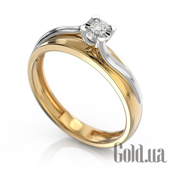 

Кольцо Украина, Золотое кольцо с бриллиантом, 16.5