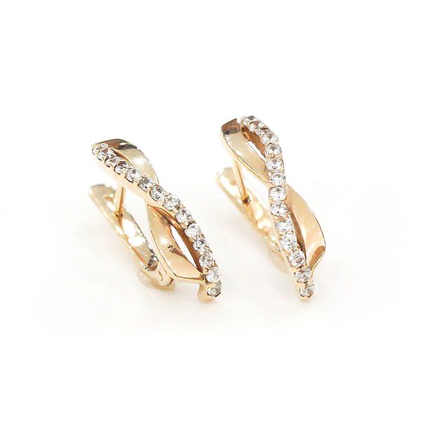 Золотые серьги с куб. циркониями