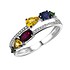 Женское золотое кольцо с бриллиантами, сапфирами, изумрудами и рубином - фото 1