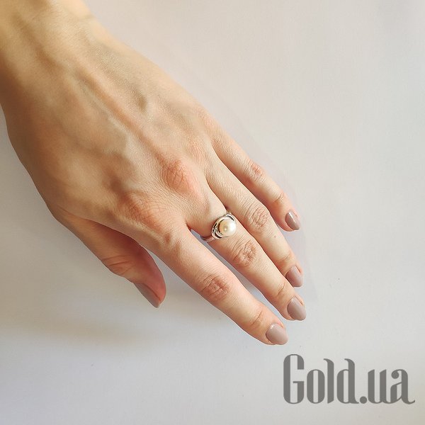 Каблучка Fresh Jewelry Жіноча срібна каблучка з культив. перлами, 17.5