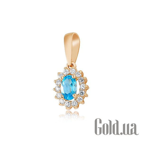 

Женский кулон Украина, Золотой кулон с куб. циркониями и топазом