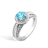 Женское серебряное кольцо с куб. циркониями, 808301