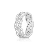Серебряное обручальное кольцо с куб. циркониями, 809325