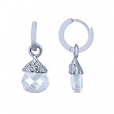 Срібні сережки з кристалами Сваровськи