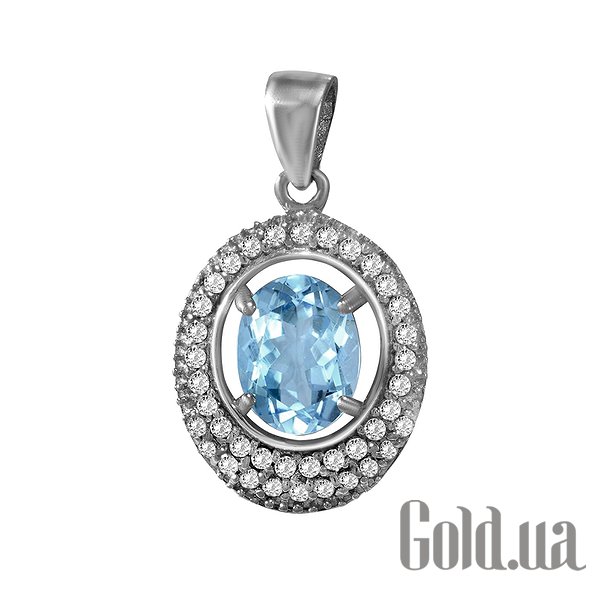 

Женские кулоны Lurie Jewelry, Серебряный кулон с топазом и куб. циркониями