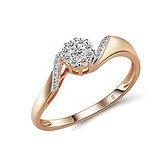 Золотое кольцо с бриллиантами, 1551726