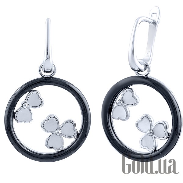 

Серьги с подвесками Fresh Jewelry, Серебряные серьги с керамикой и перламутром
