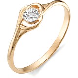 Женское золотое кольцо с бриллиантом, 1555822