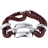 Кожаный шнурок на руку с вставками из серебра, 1603950