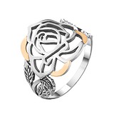 Женское серебряное кольцо в позолоте, 1617518