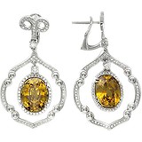 Золотые серьги с  гиацинтами и бриллиантами, 1638254