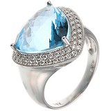 Женское золотое кольцо с бриллиантами и топазом, 1664622