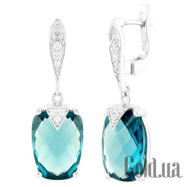 

Серьги с подвесками Fresh Jewelry, Серебряные серьги с топазами и куб. циркониями