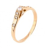 Золота каблучка з куб. цирконіями, 1726318