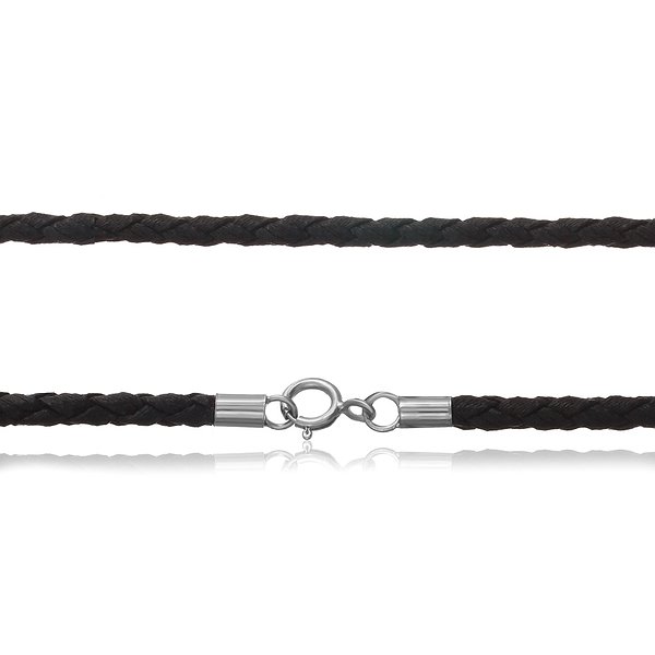 Полиуретановый шнурок с серебряным замком