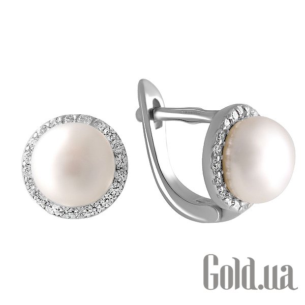 

Серьги Fresh Jewelry, Серебряные серьги с куб. циркониями и культив. жемчугом