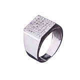 Мужское серебряное кольцо с куб. циркониями, 1757038