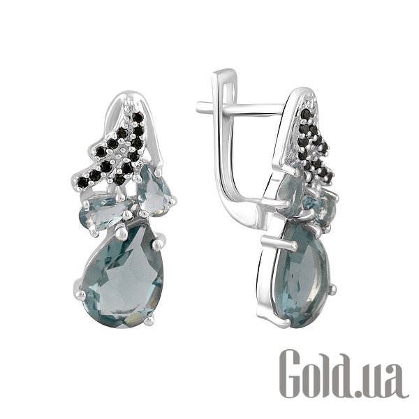 

Серьги Fresh Jewelry, Серебряные серьги с куб. циркониями и топазами