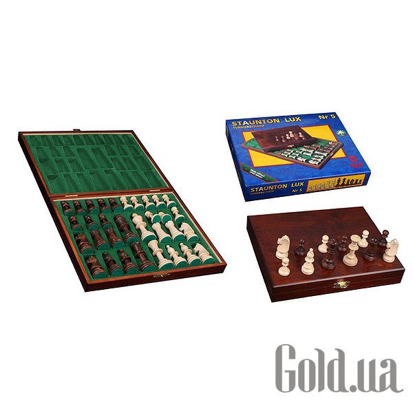 Купити Wegiel Фігури шахові Staunton Lux коричневі в дерев'яній коробці 2043