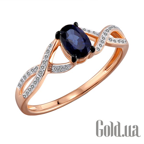 

Кольцо Lurie Jewelry, Женское золотое кольцо с бриллиантами и сапфиром, 16.5