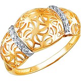 Женское золотое кольцо с куб. циркониями, 1613423