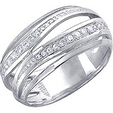 Женское серебряное кольцо с куб. циркониями, 1619823