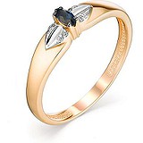Женское золотое кольцо с бриллиантами и сапфиром, 1636719