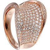 Женское серебряное кольцо с куб. циркониями в позолоте, 1669999