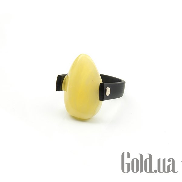 

Женские кольца Украина, Женское кольцо из каучука с янтарем и серебряным креплением, 18