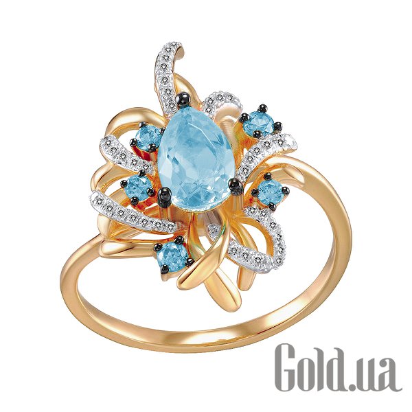 

Кольцо Lurie Jewelry, Женское золотое кольцо с бриллиантами и топазами, 18