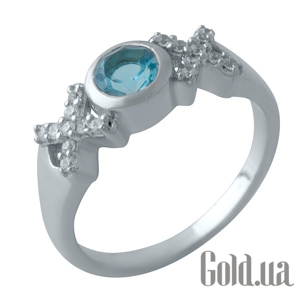 

Женские кольца Fresh Jewelry, Женское серебряное кольцо с синт. аквамарином и куб. циркониями, 17