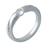 Серебряное обручальное кольцо с куб. циркониями, 1719919