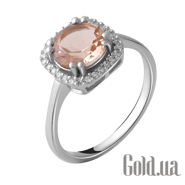 

Женские кольца Fresh Jewelry, Женское серебряное кольцо с куб. циркониями и синт. морганитом, 16.5