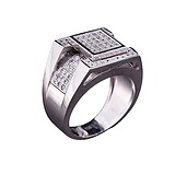 Мужское серебряное кольцо с куб. циркониями, 1757039